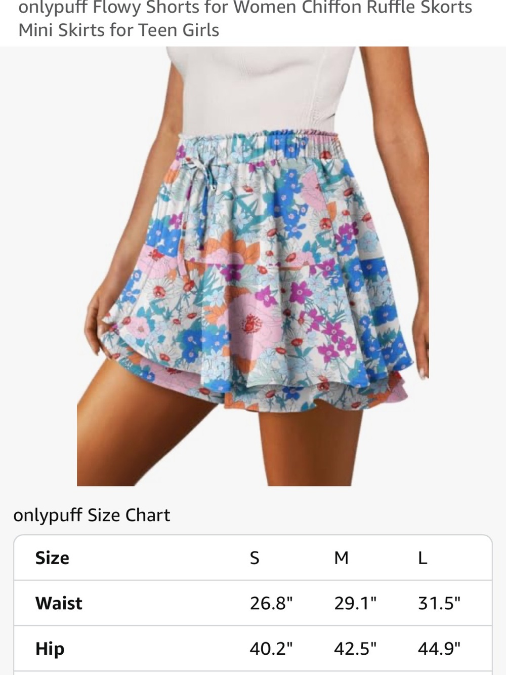 Women’s Floral Ruffle Skort in Multi-Color - Picture 6 of 6